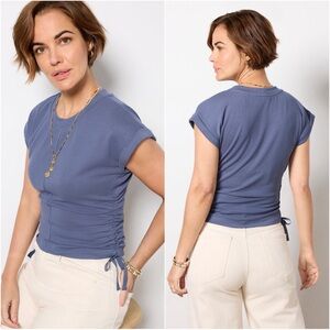 Evereve Sawyer Side Tie Top in Washed Navy Sz. XS